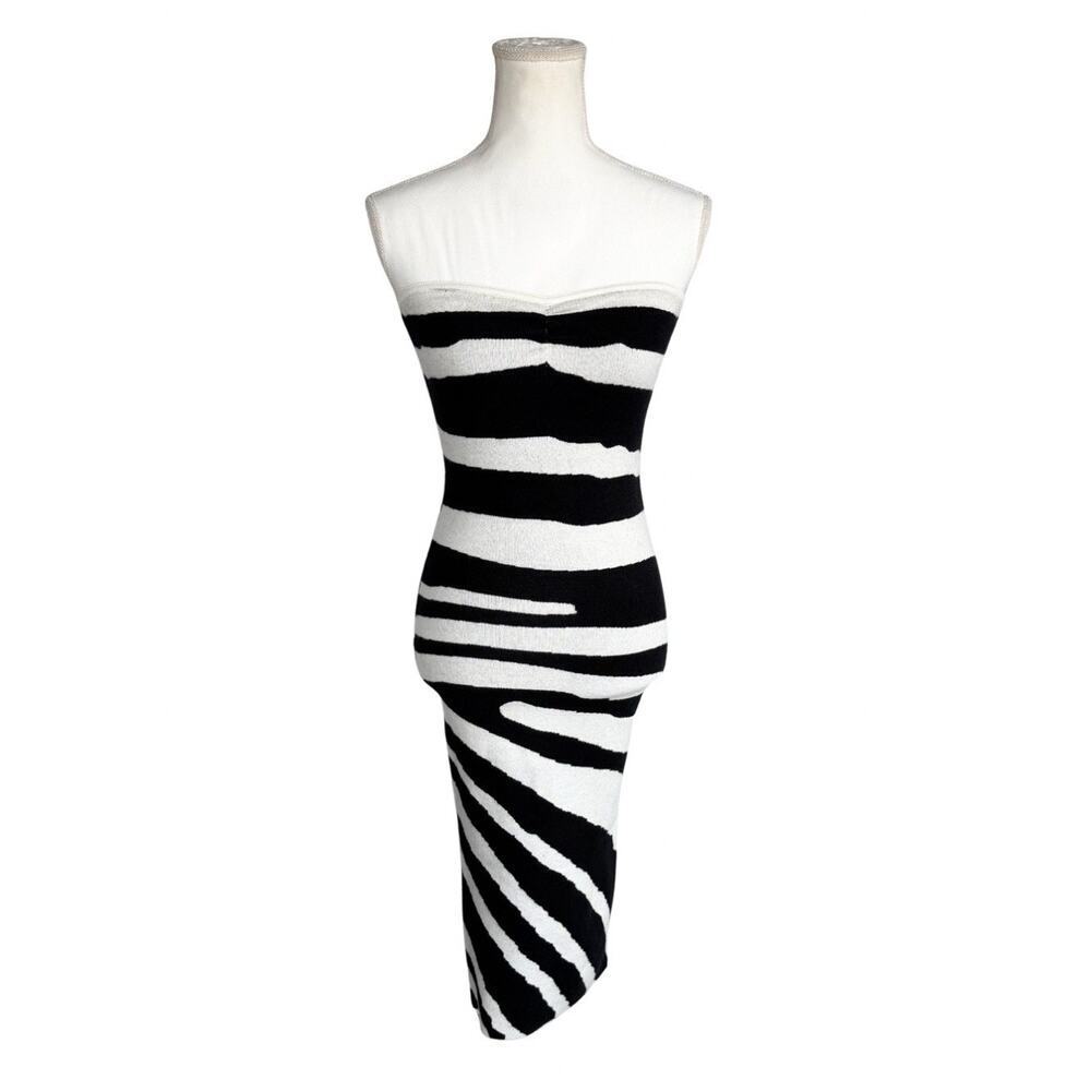 Rumor Australian Brand Strapless Black White Bodycon Dress Size XS/S NEW